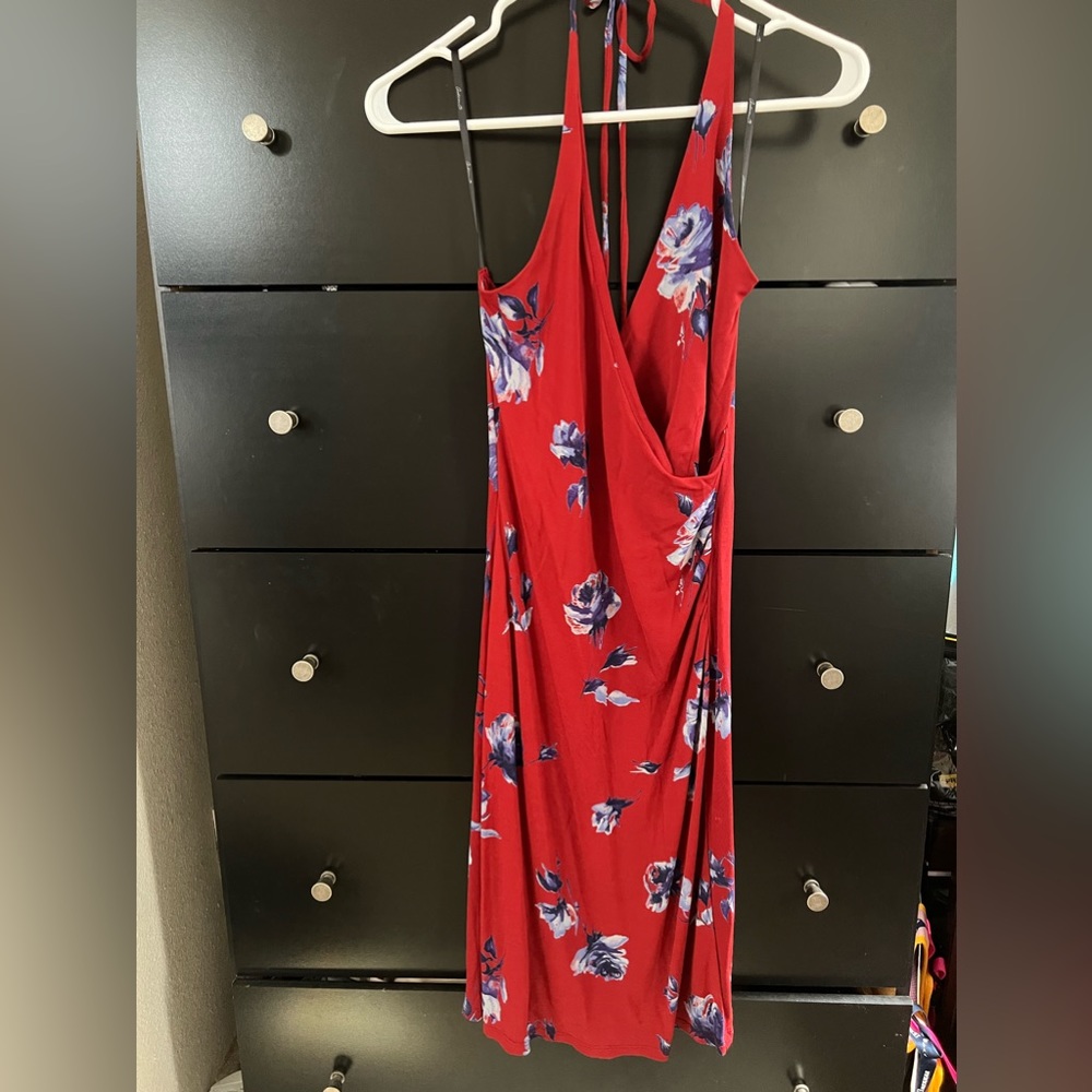 Arden B. Red Floral Dress Size S
